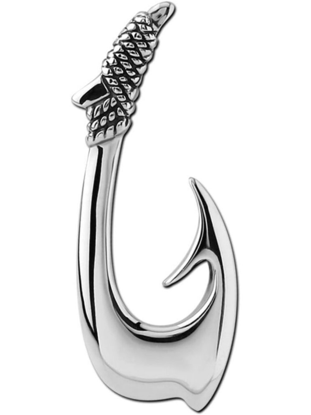 925 Sterling Silver Fish Hook Pendant Necklace for Men & Women - Stylish Jewelry